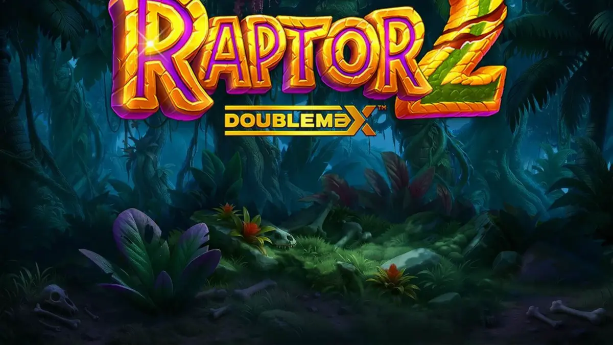 Raptor 2 DoubleMax slot game screen showing dinosaur symbols and multiplier